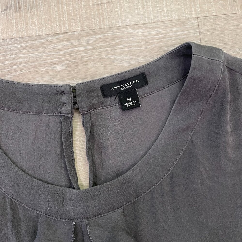 Gray Ruffled Silk Tank - Picture 4 of 5